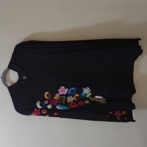 Embroidered Flowers and 3D Flowers Hoodie Sweater